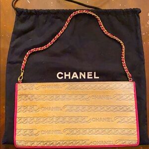 HP 🎉 Chanel tan & pink cowhide & leather bag
